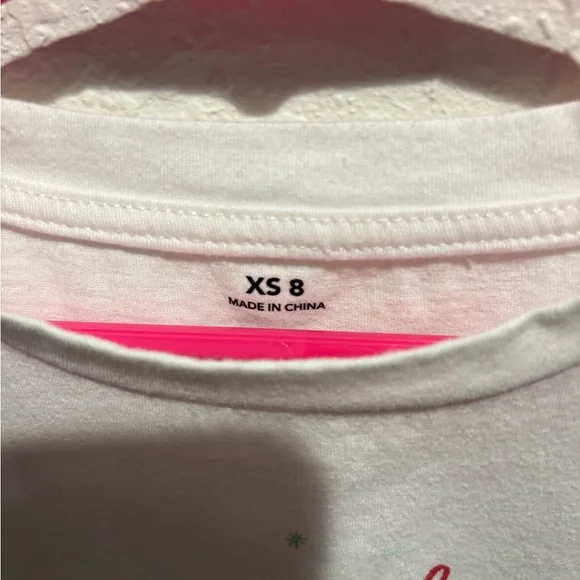 Girls Size 8 Holiday Shirt with Red Sparkles Sleeves- Evsie 8 - Picture 4 of 5